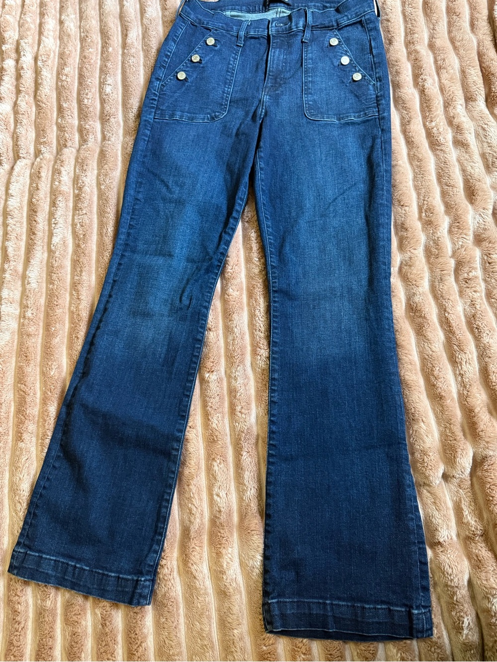 GAP Men's Baby Boot Jeans in Dark Blue Denim - Picture 3 of 3